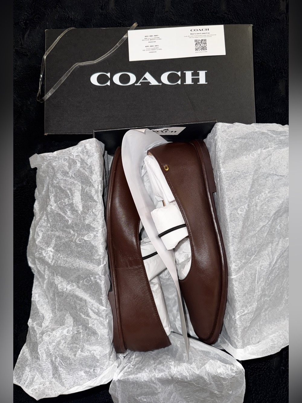 Coach ✨ $150 NIB Women's Emilia Mary Jane Leather Flats 🤎 Maple Brown ✨ Size 7.5 - Picture 11 of 12